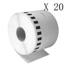 20XEtichette Compatibili per Brother DK-22205 30.48mmX62 QL-570 500 Senza Telaio