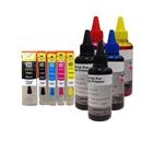 KIT 5 CARTUCCE VUOTE RICARICABILI AUTORESETTANTI PER EPSON T2631 T2632 T2633 T2634 T2621 CON CHIP + 5 x 100ml INCHIOSTRI DI RICARICA