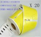 20 XEtichette Compatibili per DYMO 99014Y 101mmX54mm giallo LABELWRITER 400 450