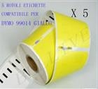 5 XEtichette Compatibili per DYMO 99014Y 101mmX54mm gialle LABELWRITER 400 450