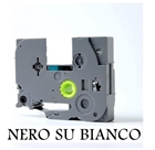 6mmX8m Nastro laminato compatibile per Brother TZe-211 nero su bianco