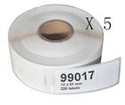 5 X DYMO 99017,Etichette adesive compatibile per DYMO DM-99017 S0722460 50mmX12mm Dymo LabelWriter 310, 320, 330, 330 Turbo, 400, 400 Turbo, 400 Twin Turbo, 400 Duo, 450, 450 Turbo, 450 Twin Turbo, 450 Duo.