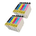 12 Cartucce d'inchiostro compatibile Epson T0801 T0802 T0803 T0804 T0805 T0806 (2x nero + 2x ciano + 2x magenta + 2x giallo + 2x ciano chiaro + 2x magenta chiaro)