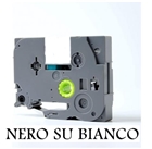 18mmX8m Nastro laminato compatibile per Brother TZe-241 nero su bianco