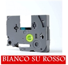 12mmX8m Nastro laminato compatibile per Brother TZe-435 bianco su rosso