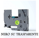 6mmX8m Nastro laminato compatibile per Brother TZe-111 nero su trasparente