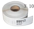 10 X DYMO 99017,Etichette adesive compatibile per DYMO DM-99017 S0722460 50mmX12mm Dymo LabelWriter 310, 320, 330, 330 Turbo, 400, 400 Turbo, 400 Twin Turbo, 400 Duo, 450, 450 Turbo, 450 Twin Turbo, 450 Duo.